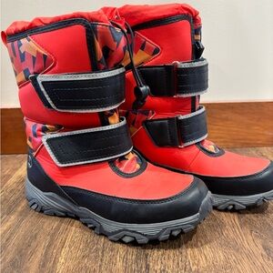 Lands' End Orange and Black Snow Boots